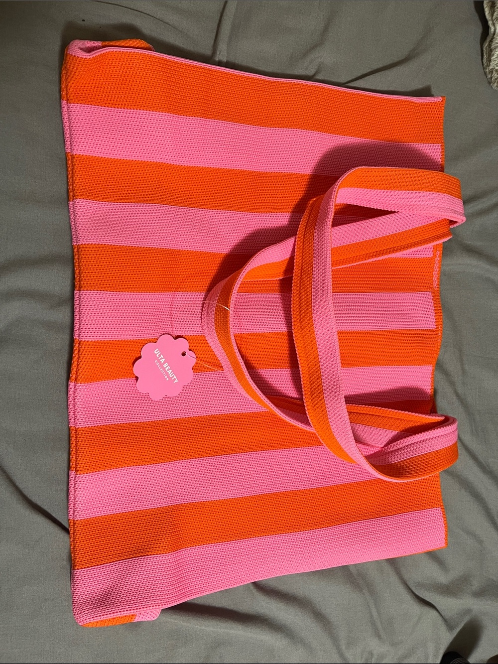 Ulta Beauty Pink and Orange Striped Tote - Picture 4 of 4